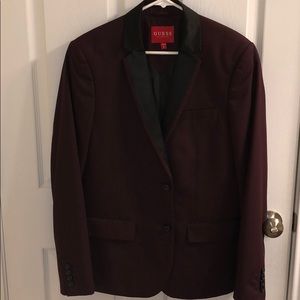 Burgundy Tuxedo, black lapel